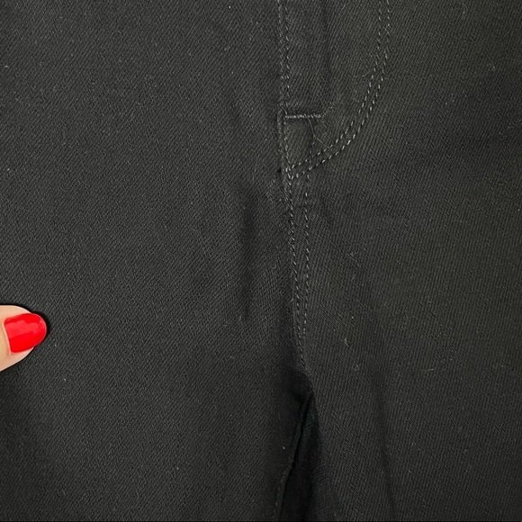 Baldwin Maxwell Crop Flare Jeans Women’s Size 26 Black Raw Hem Mid Rise - Picture 13 of 15